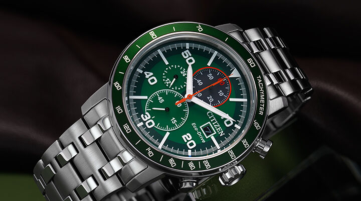 Men's chronograph watch banner, featuring Brycen model CA0851-56X.